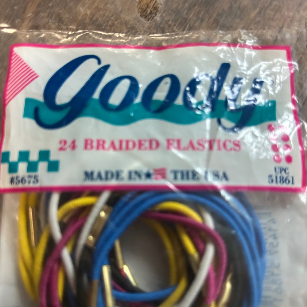 Vintage 1990 Goody Braided Elastics Hair Ties 24 Count Multi Color USA 5675 NEW - Picture 2 of 5